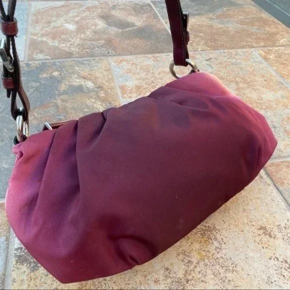 SOLD Prada Burgundy Nylon Pleated Tessuto Ombre Handbag - Picture 7 of 13